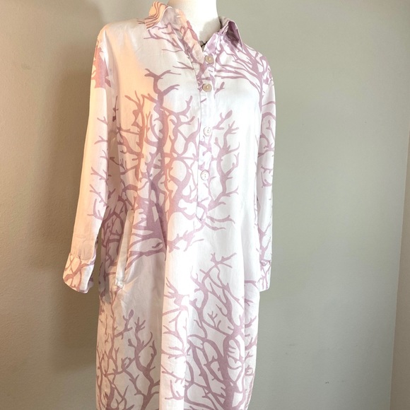 Funky People Coral Fan Print Pocket Dress - Picture 5 of 14